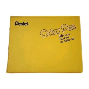 PENTEL 36 Colors Pens Fine Point Marker Set Original S360-36 Taiwan Vintage Rare - Picture 1 of 7