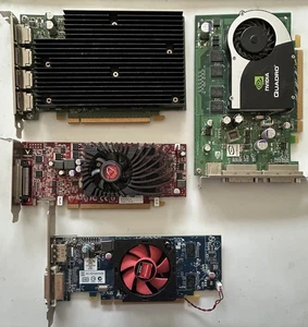 USED Lot of 4 PCIe Graphics Video cards AMD and Nvidia (see description) - Picture 1 of 3