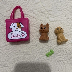 Barbie Dog Carrier Pink Pet Shop Paw PUPPY DOG BAG With Puppy, Cat And Bone - Picture 1 of 11