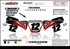 Team Solitaire Motocross Number Plate Graphic 05-08 CRF 450 NUMBERS by ENJOY MFG - Picture 1 of 1