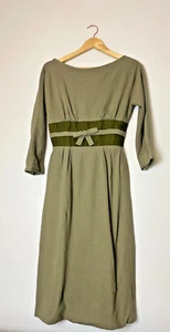 1960s Joan Leslie Dress Size 0-2 Green Tea Dress Jackie Kennedy Style Classy - Picture 1 of 19