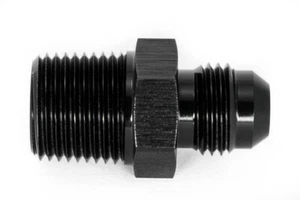 Gewindeadapter 3/8" NPT zu Dash 6 / -6 AN / JIC 6 Schwarz eloxiert 9/16 - 18UNF - Picture 1 of 3