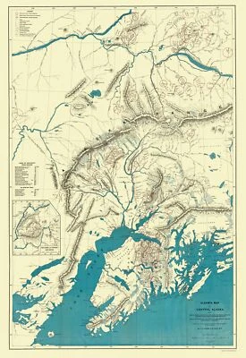Historic State Map - Alaska Central Portion - Sleem 1910 - 23 x 33.40 - Image 1 of 4