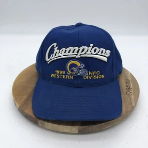 Vintage St Louis Rams Hat Blue 1999 NFC Western Division Champions Logo Athletic - Picture 1 of 10