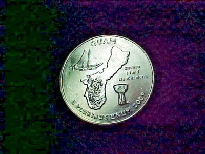 2009 P GUAM QUARTER FROM MINT ROLL BU - Image 1 of 2
