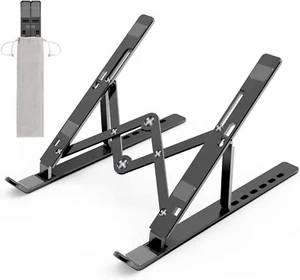 Support d'ordinateur portable ergonomique réglable en hauteur ordinateur portable universel onglet noir B202 - Photo 1/8