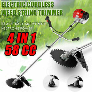 58cc 4 in 1 Gas String Trimmer 2-Cycle Adjustable Straight Shaft Weed Wacker🔥