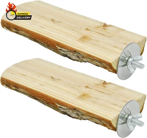 Parrot Cage Perch, Wooden Platform for Birds (2 Packs) - Picture 1 of 12