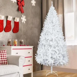7Ft Artificial PVC Christmas Tree W/Stand Holiday Season Indoor Outdoor White - Picture 1 of 8
