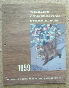 1959 Wildlife Conservation Stamp Album Stamps Glued In - Picture 1 of 2