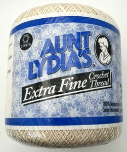 3er Pack Tante Lydias extra feines Häkelgarn Größe 30 NATUR 1500 Yards Ecru - Bild 1 von 6