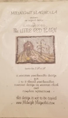 Carolyn Coyle Miniature Punchneedle Embroidery The Little Red Barn - Image 1 of 2