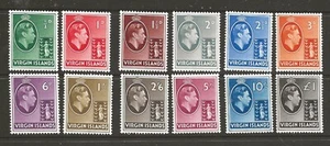 Br VIRGIN ISLES (22-2284) KGV1 1938 DEFINITIVE FULL SET OF 12 MM / MH - Picture 1 of 1