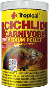 CICHLID CARNIVORE MEDIUM PELLET 1000ml / 360g - Mangime altamente proteico con a - Foto 1 di 5