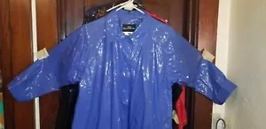 Womens blue vinyl pvc raincoat new - Picture 1 of 12