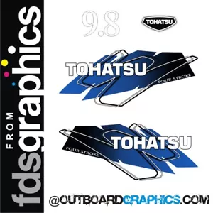 Tohatsu 9.8 4 stroke outboard engine decals/sticker kit - Picture 1 of 1