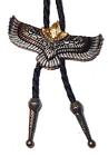 Black Rope American Flying Eagle Animal Gold Head Western  Bolo Tie Bolotie