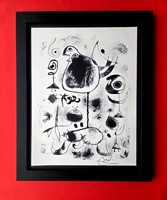 🔥 Joan Miro | Vintage 1958 signierter bunter Druck | montiert und gerahmt Sofortkauf!! - Bild 1 von 3