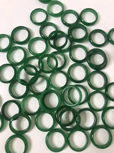 Vintage Green Jade Band Ring 24mm Wide ~Size 7 - Picture 1 of 7