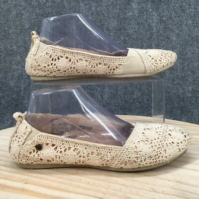 Mad Love Shoes Womens 9 Slip On Ballet Flats Beige Comfort Crochet Low Top - Image 1 of 4