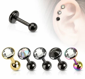 5 Stck. Ionenplattierte Ohrstecker Edelstein Tragus Ringe 16 g Körperschmuck Knorpel Barbells - Bild 1 von 1