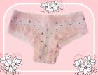S  Pink Dot Logo Victoria's Secret Stretch Cotton Lace Waist & Leg Cheeky Panty