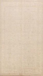 Muted Geometric Khotan Oriental Area Rug Distressed Hand-made Vegetable Dye 6x8 - Picture 1 of 12
