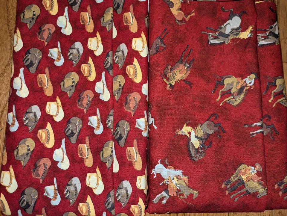 Tela acolchada de 4 yardas 100 % algodón vaquero temática occidental Foto 1 de 4