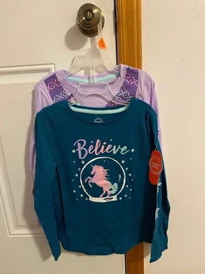 BRAND NEW GIRL'S 2 PACK SIZE SMALL 6/6X WONDER NATION LONG SLEEVE SHIRTS - Image 1 of 4