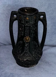 VINTAGE ARTS AND CRAFTS ART NOUVEAU SMALL VASE GERMANY CERAMIC POTTERY 6" - Picture 1 of 6