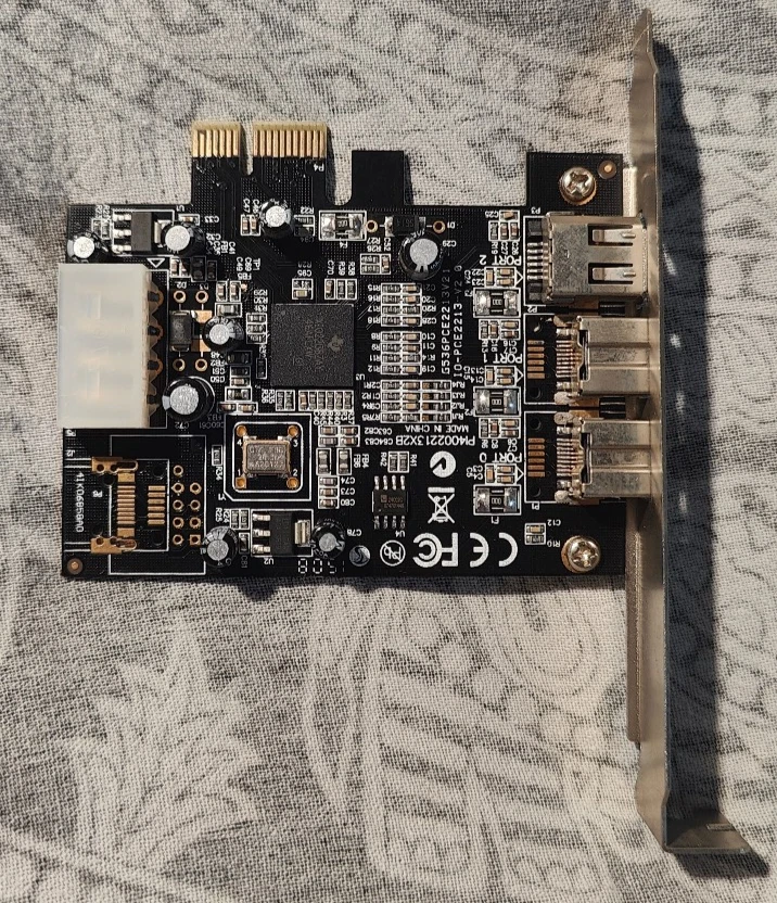 Syba SY-PEX30016 3 Port IEEE 1394 Firewire 1394B & 1394A Pcie 1.1 X1 Card TI XIO - Image 1 of 4
