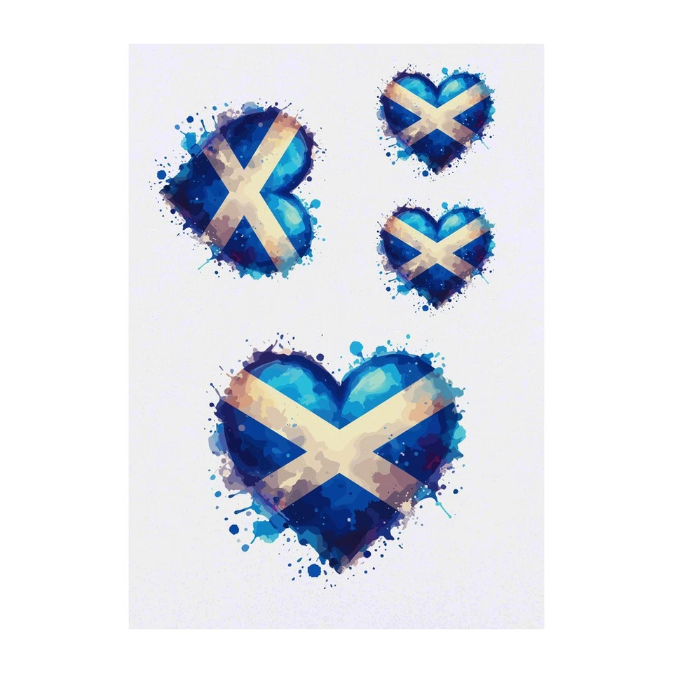 AZEEDA 4 x 'Love Scotland' Temporary Tattoos / Transfers (TO00073866)