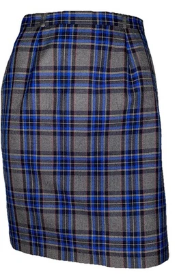 Маленький изысканный серый/синий клетку прямой линии юбка Sz 2 новый без ЯРЛЫКОВ - Изображение 1 из 4