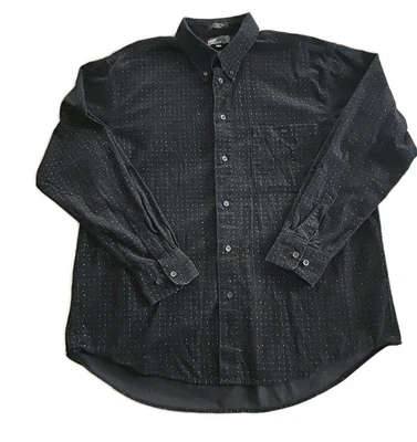 Marc Edwards Mens XL Black Cotton Corduroy Long Sleeve Button Down Shirt  - Image 1 of 4
