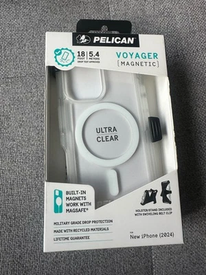 Pelican Voyager Magsafe Case w/ Holster For Apple iPhone 16 - Clear NEW OPEN - Image 1 of 2