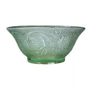 Vintage Indiana Diadem Chantilly grün Blumen Blume Glas Schüssel Suppe Salat Set Schale - Bild 1 von 12
