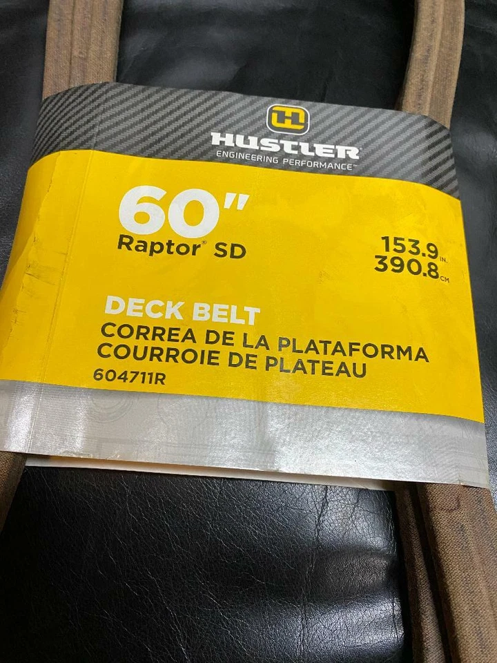 HUSTLER GENUINE OEM 60" Raptor SD BIG DOG ALPHA MP Deck Belt 604711 / 604711R - Image 1 of 1