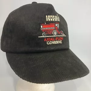 Cappello snapback vintage Case IH Axial Flow nero Cordoroy Farm Ag Cap Made in USA - Foto 1 di 15