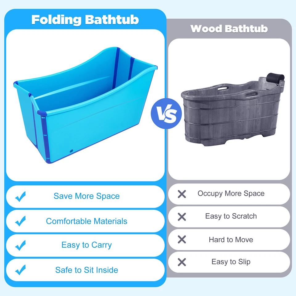 Bañera Plegable Grande Portátil Spa Bebé Niño Pequeño Niños Gemelos Adultos Bañera Foto 1 de 4