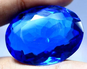 Lab Created 61.45 Ct Beautiful Blue Tanzanite Top Quality GGL Certified Gemstone - Picture 1 of 4