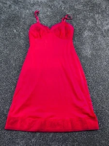 Vintage Beyer Lingerie Red Slip Dress With Lace Accents & Adjustable Straps Size - Picture 1 of 10