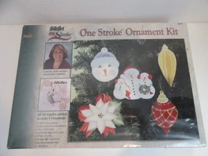 Plaid FolkArt One Stroke Christmas Paint 5 Ornament Kit 18461 Holiday - Picture 1 of 1
