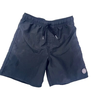 Volcom Boys' Medium (10)Standard Lido Solid Surf Swim Boardshorts Black EUC - Image 1 of 4