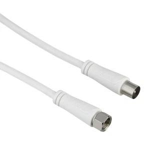 Cable RTV antenna Coax RF 9,52mm Male / Coax F Male 90dB White 3m. HAMA - Zdjęcie 1 z 3