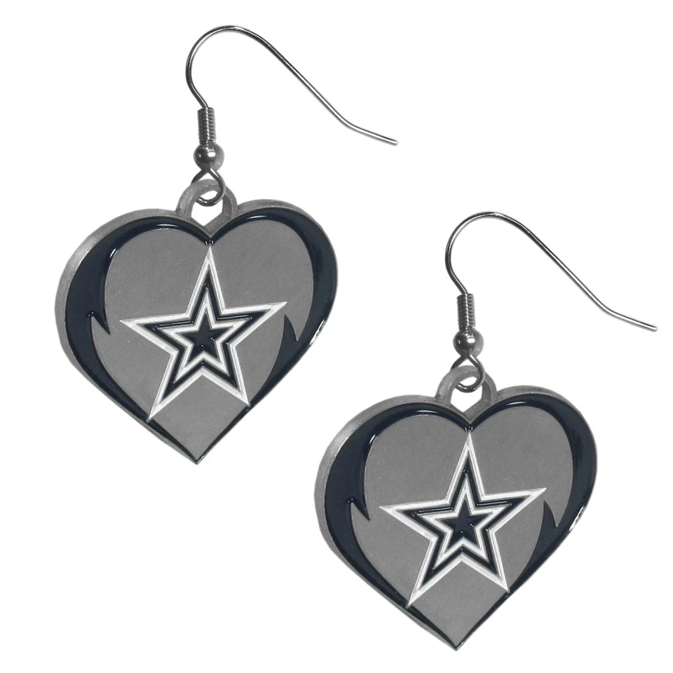 Siskiyou Sports NFL unisex-adult Heart Dangle Earrings