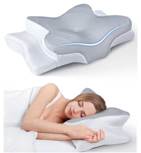 Cozyplayer Ultra Pain Relief Cooling Memory Foam Pillow Cervical Contour - Grey - Picture 1 of 6