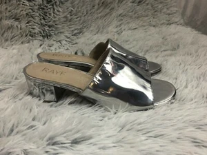 RAYE Womens Silver Slide on Sandals Size 7.5 Open toe - Picture 1 of 8