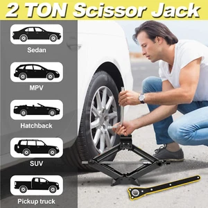 Upgraded 2 Ton Scissor Jack Lift Wind Up for Car w/ Extendable Wheel Wrench US - Bild 1 von 17
