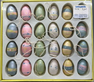 RARE VINTAGE LEEWARDS (MINI) MINIATURE 24 EASTER EGG ORNAMENTS NEW - Picture 1 of 6