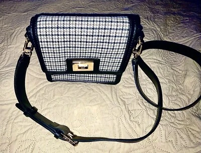 Bolso Bandolera Anne Klein Bolso Cartera Blanco y Negro Pata de Gallo Y2K Nunca Usado Foto 1 de 4